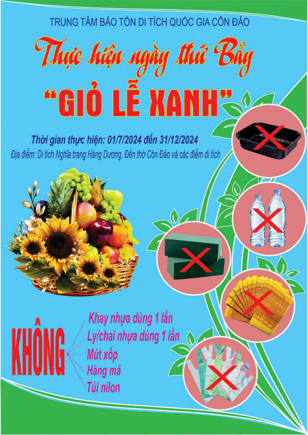 Giỏ lễ xanh